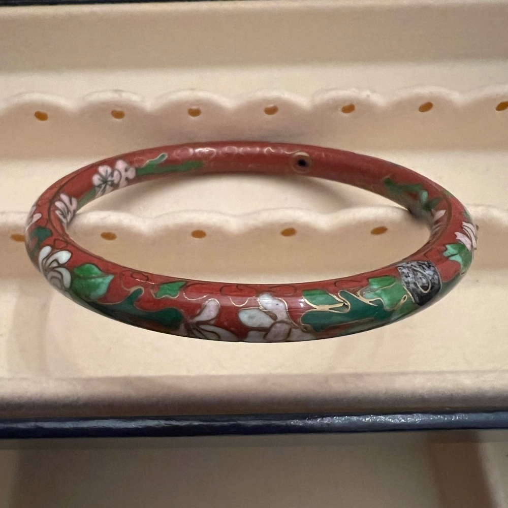 Vintage Cloisonné Bangle Bracelet Unworn